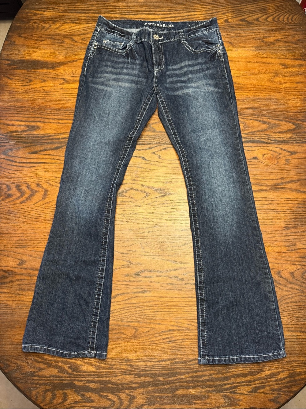 Rhythm in Blues Women's Jeans, Size 10 Bootcut with Embroidery and Pockets